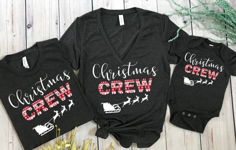 Christmas Crew Family matching shirts, Christmas shirts, matching shirts, mama and baby matching shirts, christmas gift