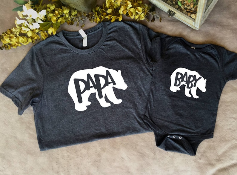 Papa Bear shirt and Baby Bear shirt, matching shirts, Father's Day, Mother's Day, Baby shower, birthday