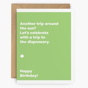 Carte d'anniversaire 420 pour les fumeurs de joints - Carte drôle de marijuana | Cadeau unique de weed pour elle | Cadeau d'anniversaire parfait pour un stoner entre amis ou petit ami