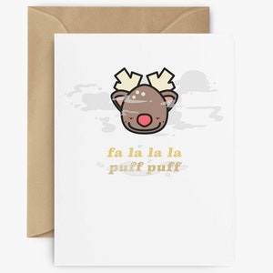 Weed Themed Weihnachtskarte - Hilarious 420 Weihnachtsgeschenk | Kiffer Weihnachtskarte für Freunde | Spaß Marihuana-Themed Geschenk für Sie oder Ihn