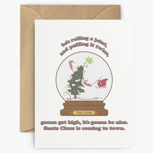Lustige Weed Weihnachtskarte - 420 Weihnacht Geschenk für Kiffer | Einzigartige Marihuana Weihnachtskarte | Perfektes Geschenk für Kiffer Freunde,