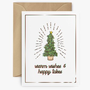 Weed Weihnachtskarte | 420er Weihnachtsgeschenk für Kiffer, Einzigartige Marihuana Weihnachtskarte, Perfektes Geschenk für Kiffer Freunde, 420er Weihnachtskarte