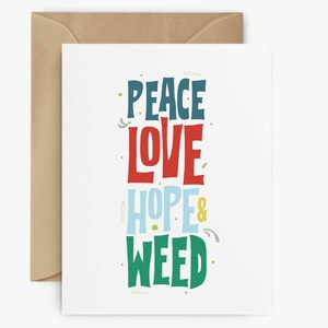 Weed Weihnachtskarte - Kiffer Weihnachtskarte für Freunde oder Freund | Spaß Marihuana-Themen Geschenk | 420 Weihnachtsgrußkarte