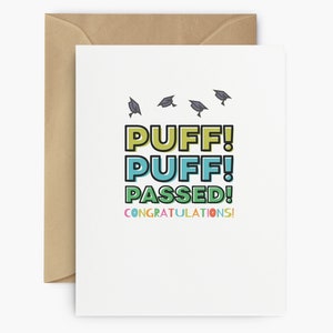 Carte de diplômé stoner, carte de remise des diplômes Weed, carte de 420 diplômés, bouffée de soufflée passée, carte de félicitations de stoner, voeux de cannabis, carte de diplômé amusante, carte de stoner