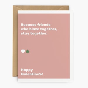 Cartão de Dia das Galentine da Cannabis | Cartão de felicitações exclusivo 420 para maconheiros, amantes e entusiastas da Cannabis, cartões de Dia dos Namorados com tema de maconha