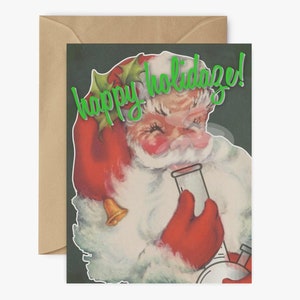 Lustige Kiffer Weihnachtskarte - Perfektes 420 Weihnachtsgeschenk für Sie oder Ihn | Weed-Themen Weihnachtskarte für Kiffer | Einzigartige Marihuana Geschenke