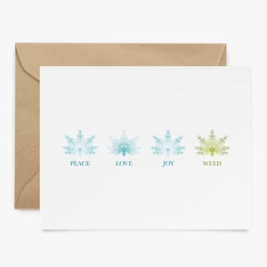 420 Weihnachtskarte für Kiffer - Marihuana Themed Weihnachtskarte | Weed Geschenk für Freunde | Cooles Weihnachtsgeschenk für Kiffer