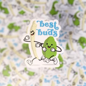 Fun Pothead Stickers, Eye-catching marijuana themed sticker, Waterproof stoner sticker for Water Bottles, Laptops, and Cars