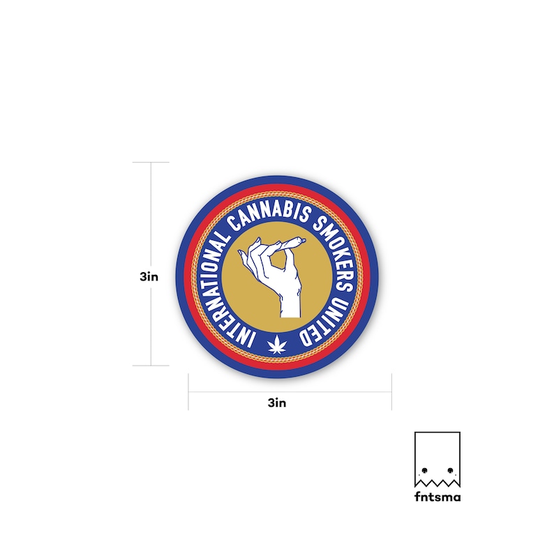 International Cannabis Smokers United Sticker Weed Sticker Etsy