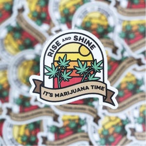 Pegatina divertida de marihuana, cannabis, 420, para portátil, para botella de agua, impermeable, bonitas pegatinas de fumeta – Pegatinas divertidas de fumeta