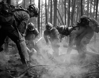 Fine Art Photography Prints "Grain": Wildland Fire, Firefighting, Firefighter, Digging, Hard Work, Teamwork, Dust, Lighting, Black and White