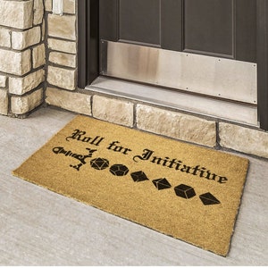 DnD Door Mat | Roll for Initiative | Dungeons and Dragons Decor | D&D Entry Mat | Geek Chic | Nerdy Decorations | Tabletop Gaming | Roleplay