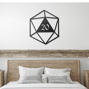 d20 DnD Metal Wall Art | Dungeons and Dragons Steel Art | D&D | Pathfinder | Tabletop Gaming | Nerdy Decor | Gift for Geek | Roleplay |