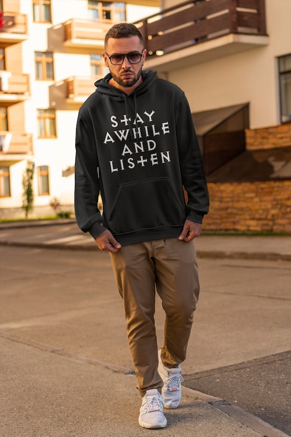 Diablo Hoodie Stay Awhile and Listen Hoody Deckard Cain Tristram Lord of Terror Reaper of Souls Adria Tyrael Covetous Shen Etsy Hong Kong