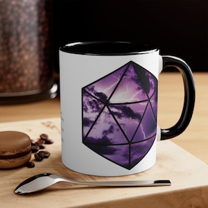 D20 Lightning Bolt Mug | DnD Spell | Dungeons and Dragons Cup | Gaming Coffee Mug | Tabletop Mug | D&D Coffee Cup | Roleplay Mug | Geek Mug