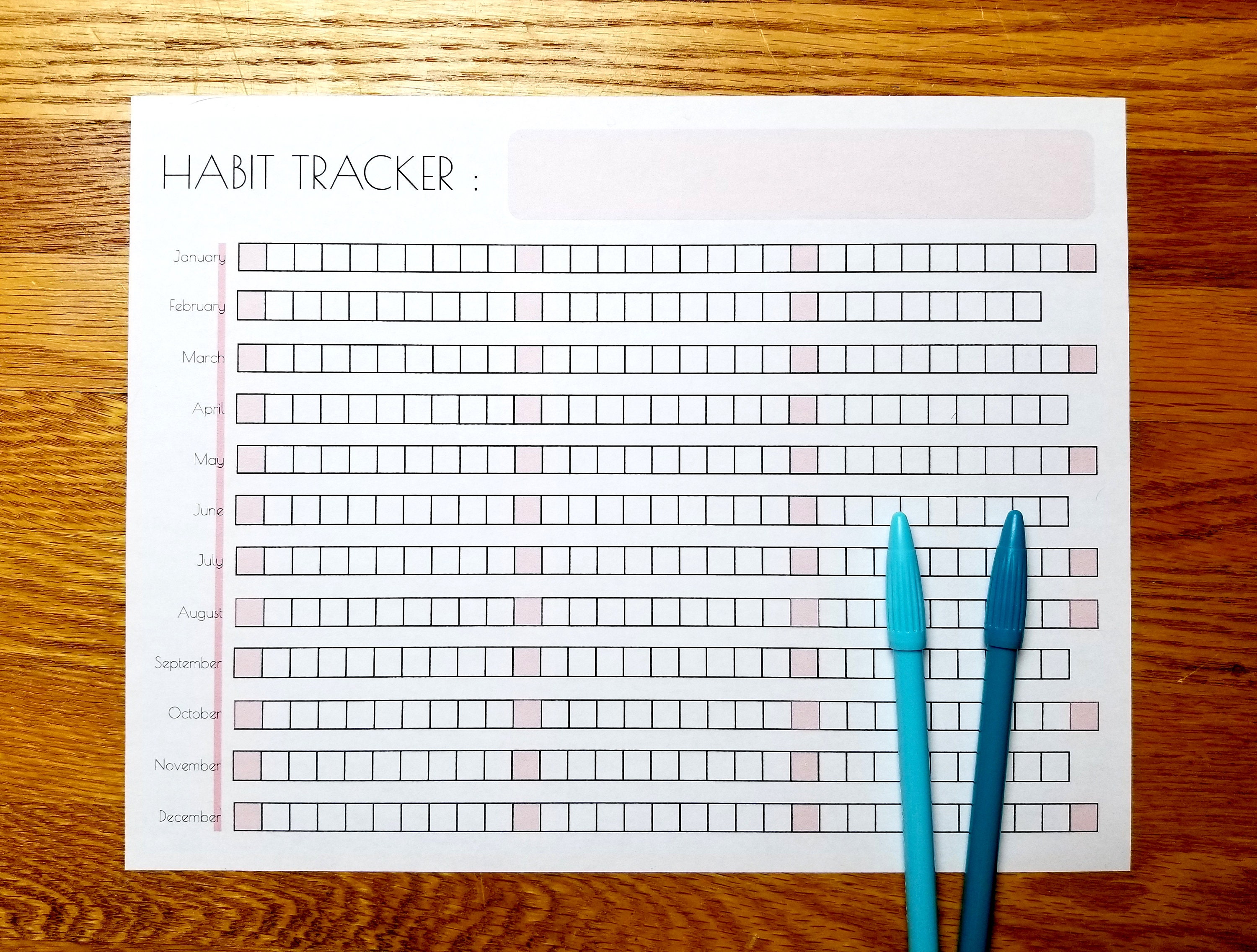 Printable Habit Tracker Template Yearly Habit Tracker Annual - Etsy España