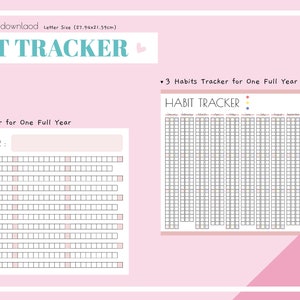 Printable Habit Tracker Template, Yearly Habit Tracker, Annual Daily ...