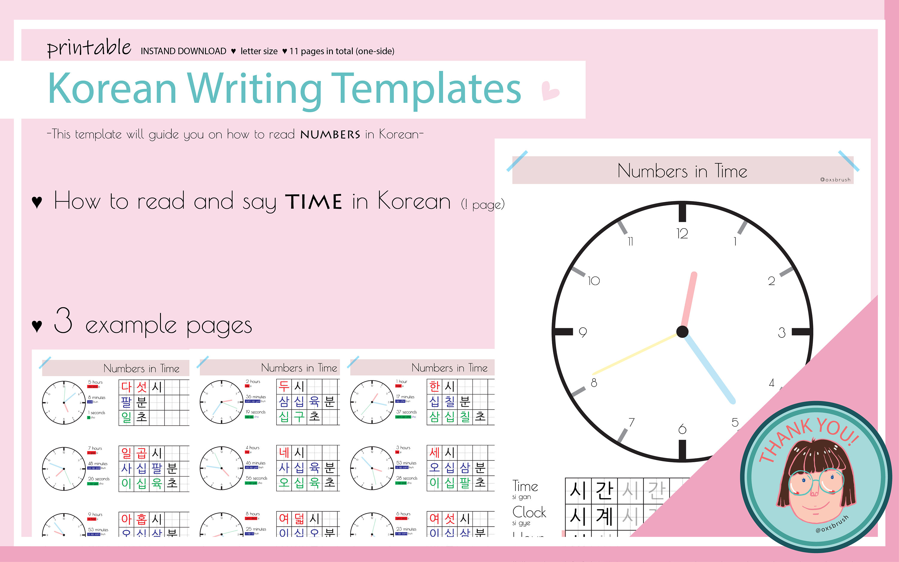 Biginnerlevel-3_numbers in Korean, Learning Korean, Korean Writing ...