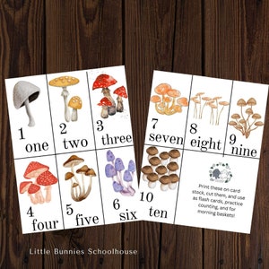 Mushroom Number Cards
