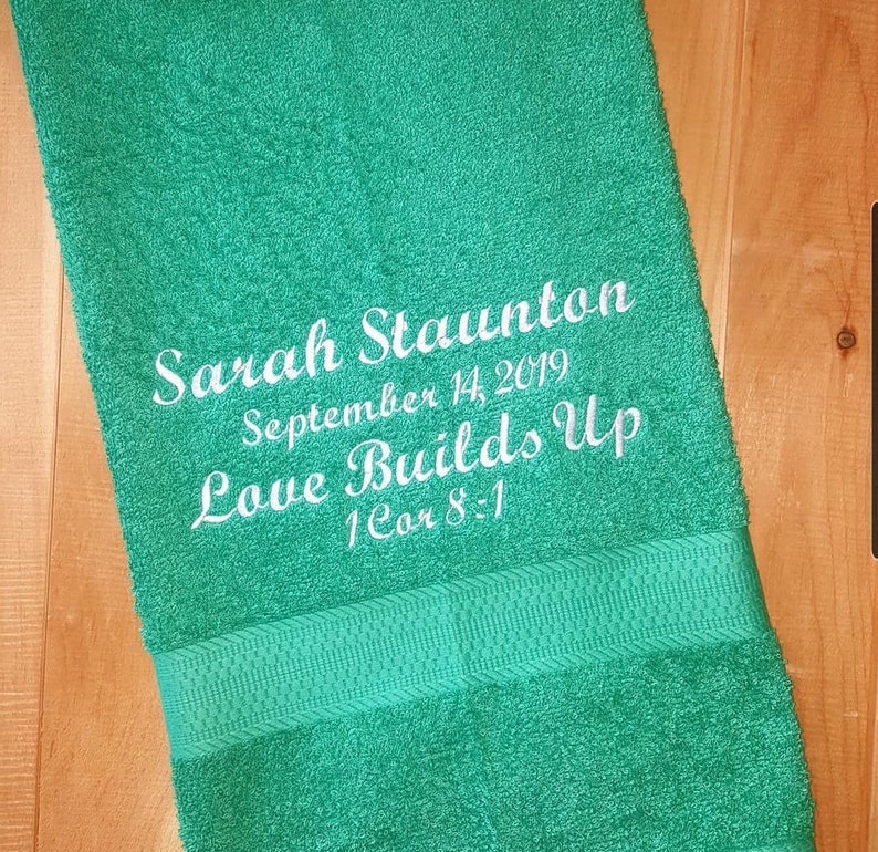 Personalized bath towels custom embroidery JW baptism gift Etsy