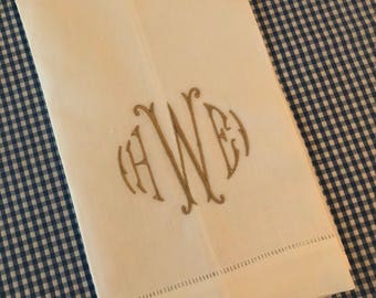 Monogrammed Hemstitched Guest Towel - hostess gift - housewarming gift - bridesmaids gift - wedding gift