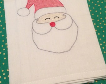 Vintage Santa Face Kitchen Towel - christmas gift - hostess gift - teacher gift - housewarming gift