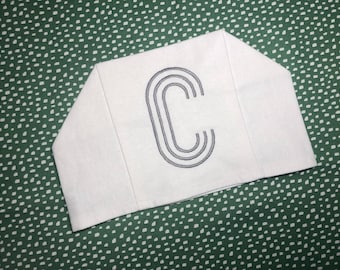 Modern Initial Monogrammed Linen Tissue Box Cover