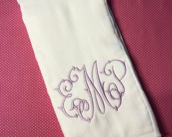 Monogrammed Arabesque burp cloth - baby shower gift - baby shower - baby girl