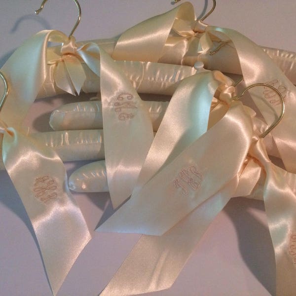 Monogrammed Padded hangers - wedding - bridesmaids gift -