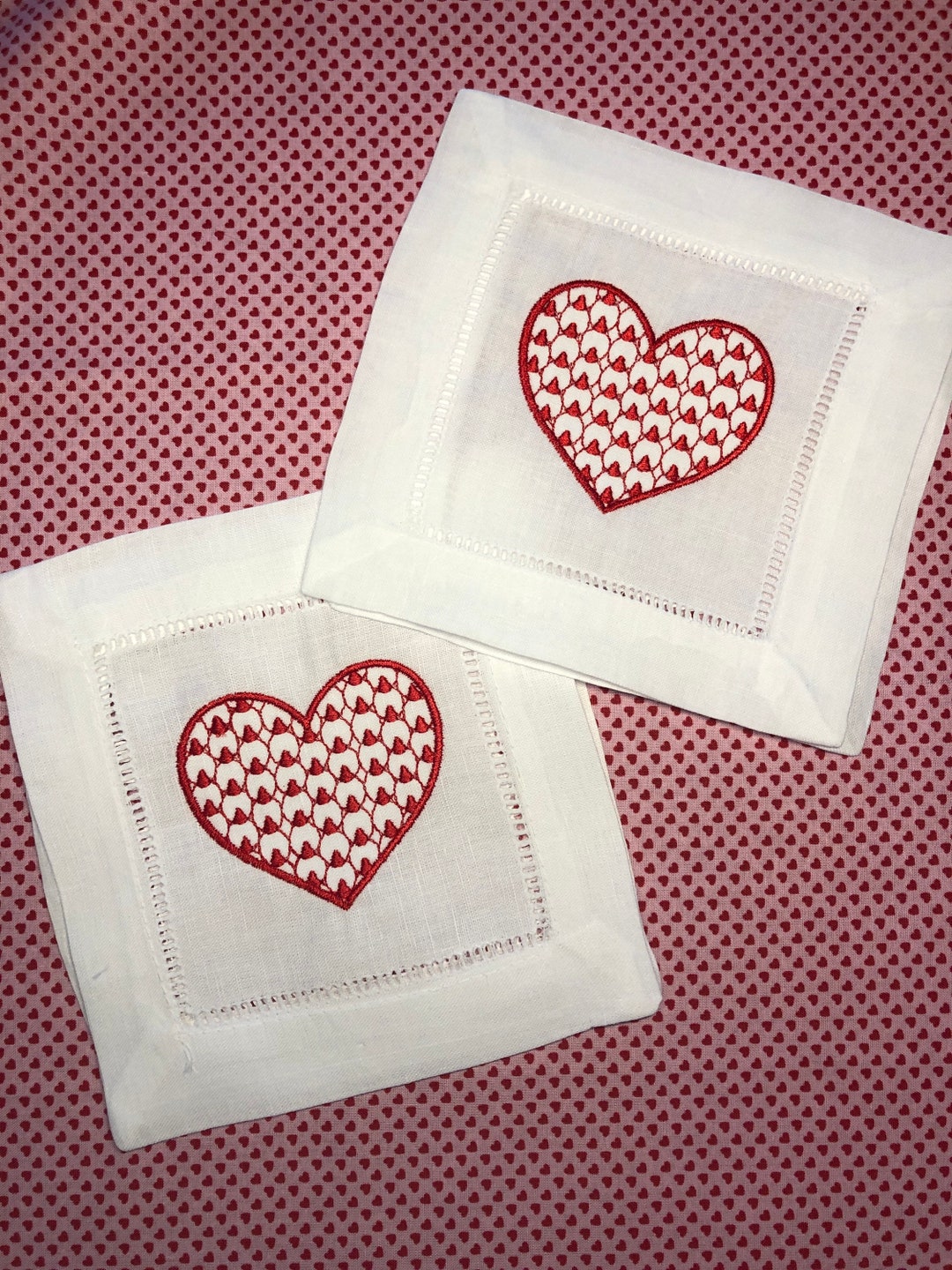 Herend Heart Cocktail Napkins Set of 4 Etsy