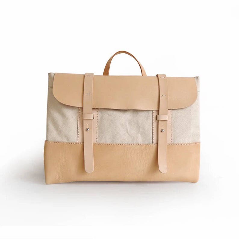 Handmade Handbag Canvas Bag Briefcase with canvas and Etsy