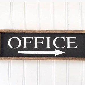 Wooden Office Sign with Arrow