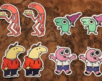 Smiling Friends show character sticker set I (4 stickers)