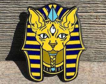 Sphynx Cat Pin - FREE SHIPPING - King Tut Edition - Sphinx Pharaoh Egypt