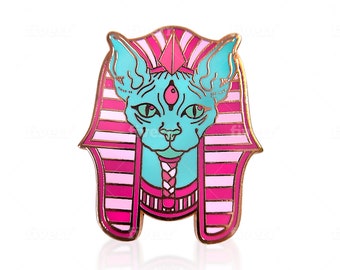 Sphynx Cat Pin FREE SHIPPING Rose Gold (Pretty Kitty) Pharaoh Cat Lapel Pin Hard Enamel Pin