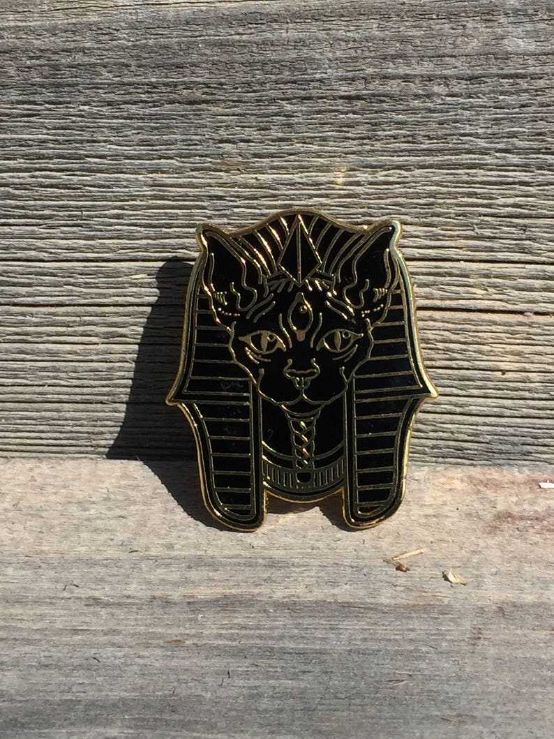 Black Sphynx Cat FREE SHIPPING Lapel Pin Enamel Pin image 6