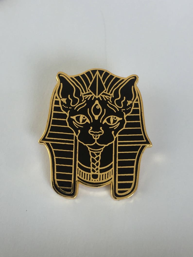 Black Sphynx Cat FREE SHIPPING Lapel Pin Enamel Pin image 3