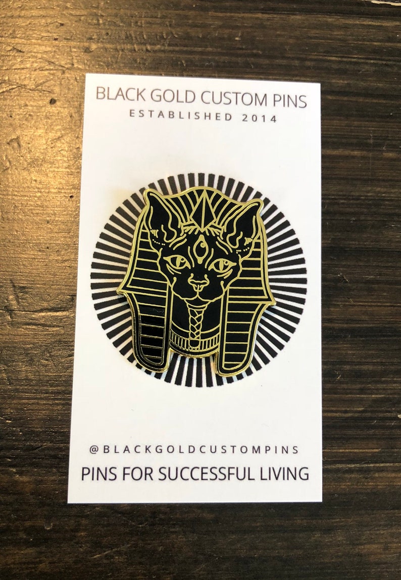 Black Sphynx Cat FREE SHIPPING Lapel Pin Enamel Pin image 7