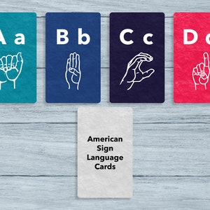Large Size American Sign Language Alphabet Cards · Educational Cards · Flash Cards