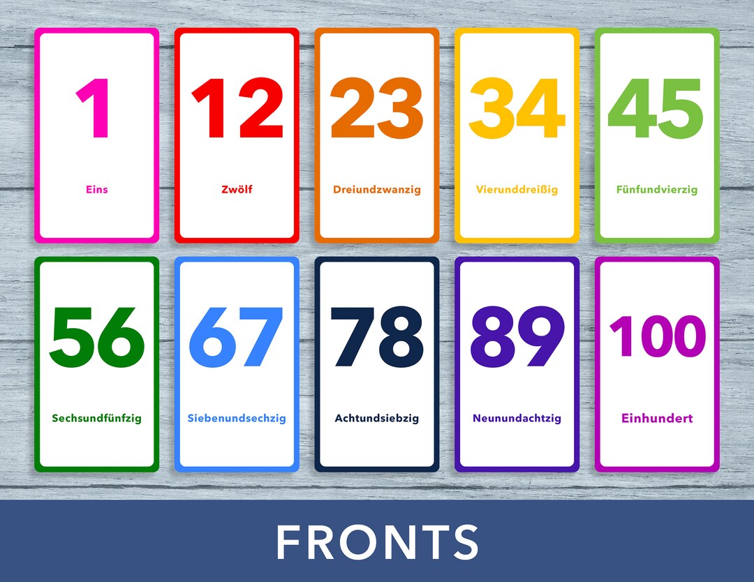 Tarot Size German Number 0-100 Cards · Educational Cards · Flash Cards ...
