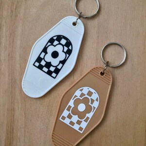 Checker Flower Keychain