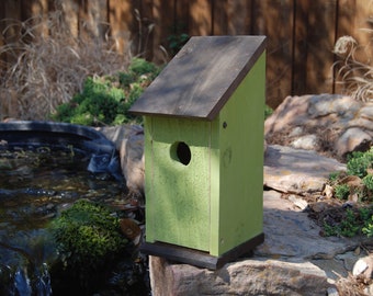 Rustic Bluebird House, Cedar Wood, Backyard Decor, Garden Decor, Country Green