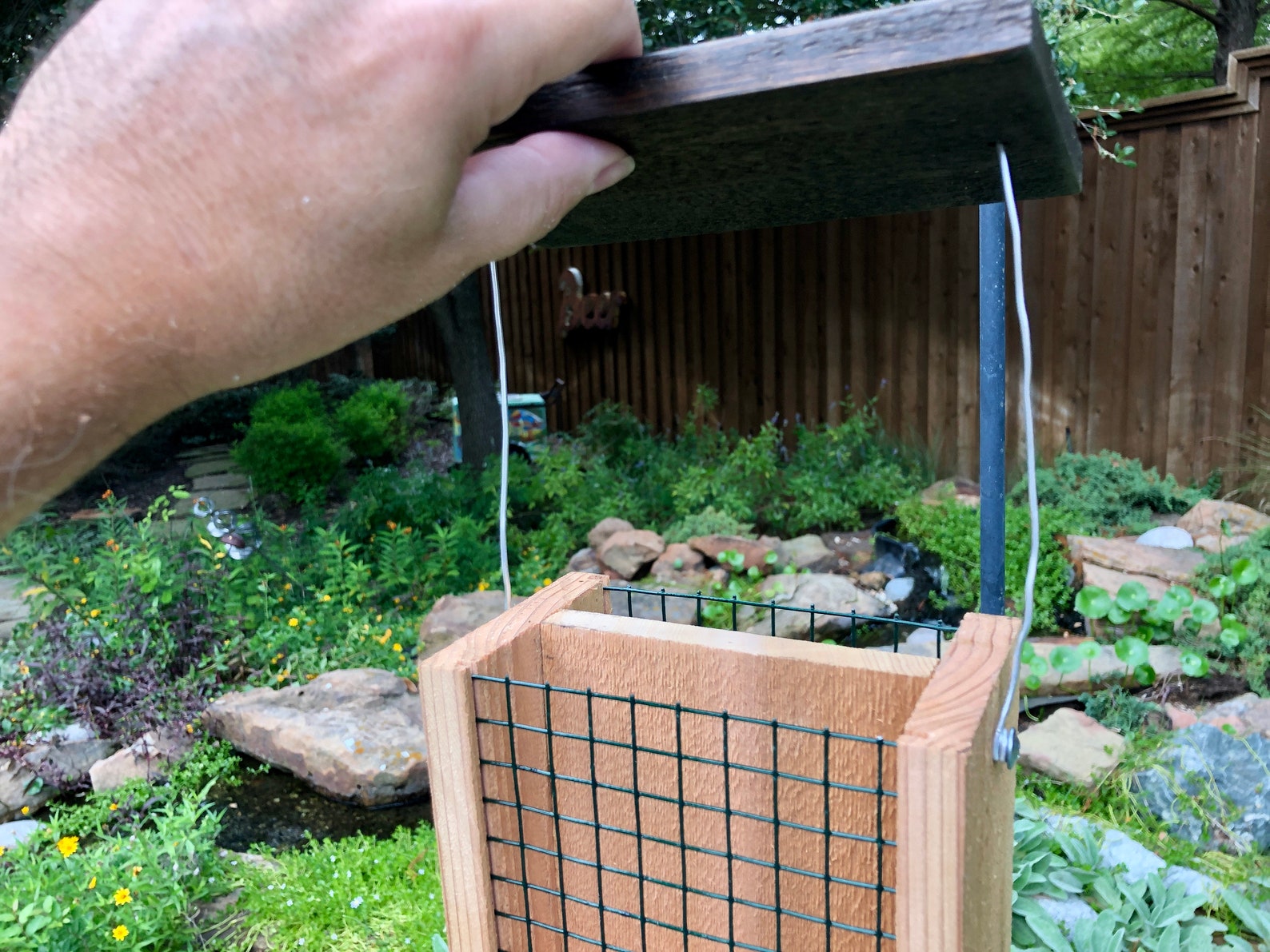 Double Suet Feeder Tail Prop Cedar Standard Suet Cakes Etsy