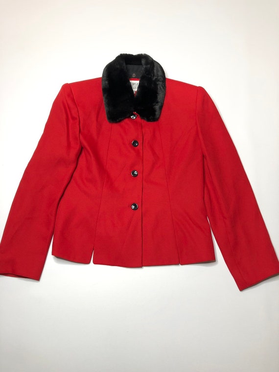 VTG 80's Morgan Miller Red Blazer Jacket w/ Remov… - image 1