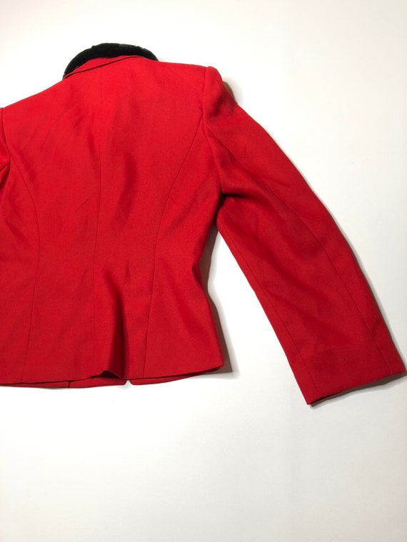 VTG 80's Morgan Miller Red Blazer Jacket w/ Remov… - image 7