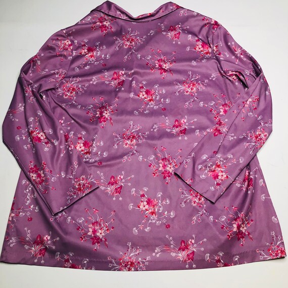 VTG 70s Womens Floral Collared Long Sleeve Top, F… - image 9