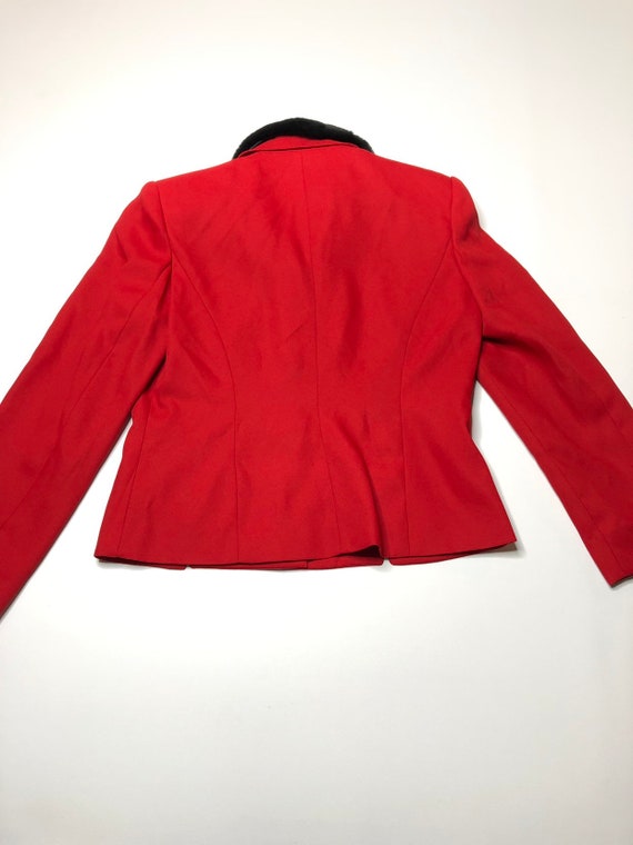 VTG 80's Morgan Miller Red Blazer Jacket w/ Remov… - image 8