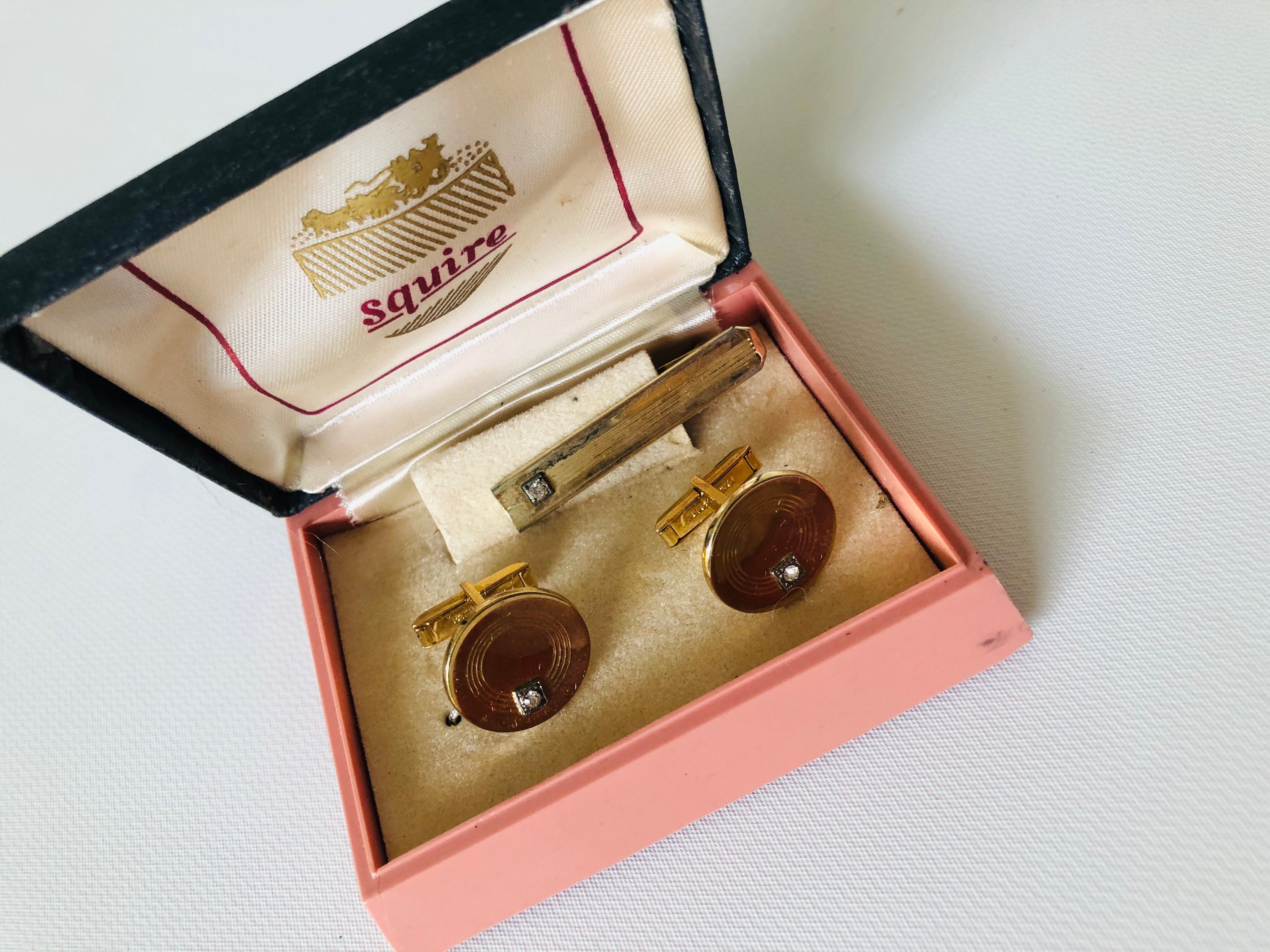 Lot De Boutons De Manchettes Vintage SQUIRE - Années 1930-1950, Origine USA - Occasion (mix Neuf Et Sans Boîte)