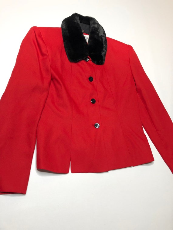 VTG 80's Morgan Miller Red Blazer Jacket w/ Remov… - image 2