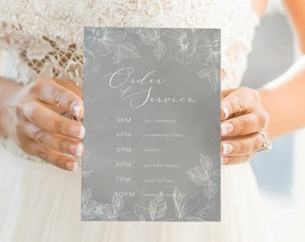 Grey Wedding Invite Grey Grey Wedding Invite Set INSTANT DOWNLOAD Wildflower Grey Wedding Invite Editable PDF Rush Order